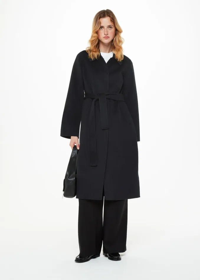 Whistles Coats and Jackets Black Nell Belted Doubled Faced Coat 8211 Women