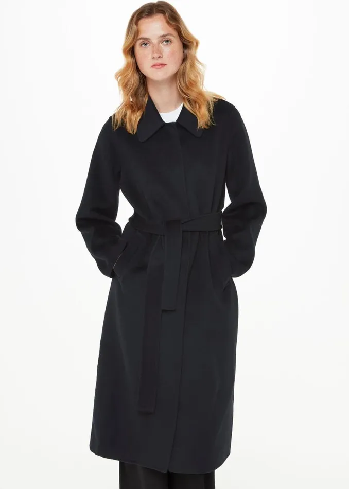 Whistles Coats and Jackets Black Nell Belted Doubled Faced Coat 8211 Women