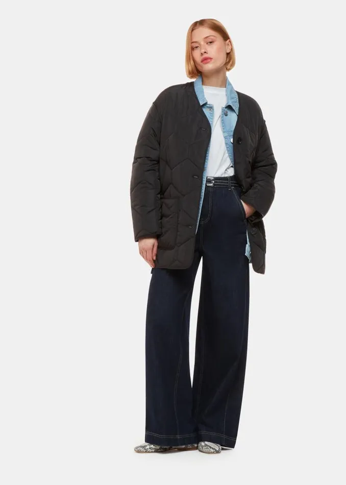 Whistles Coats and Jackets Black Rita Short Quilted Coat 8211 Women