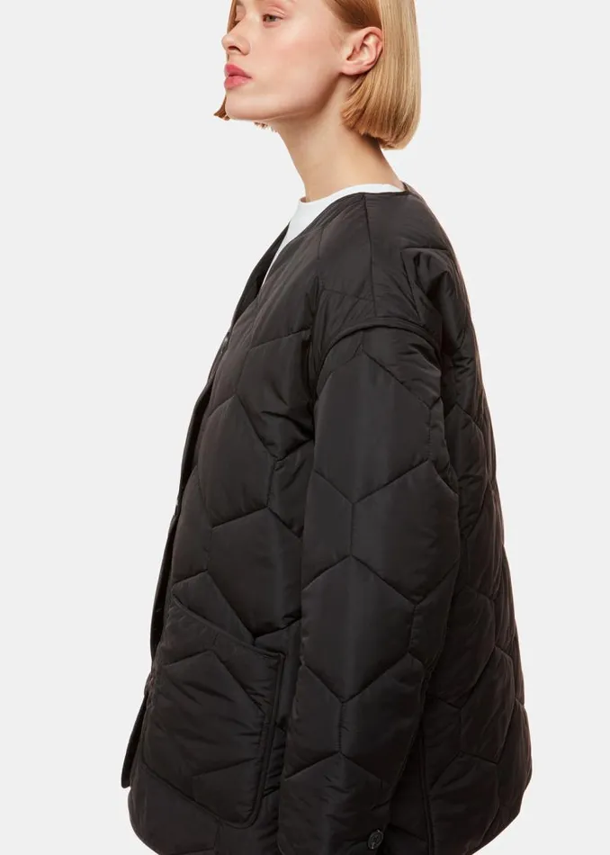 Whistles Coats and Jackets Black Rita Short Quilted Coat 8211 Women
