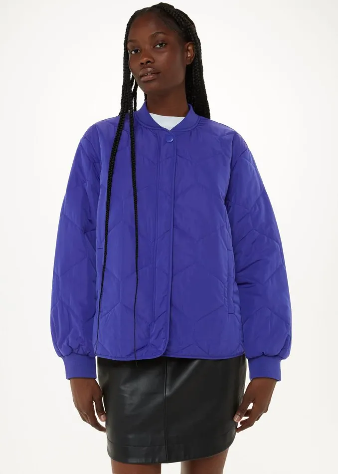 Whistles Coats and Jackets Cobalt Blue Ida Short Quilted Coat 8211 Women