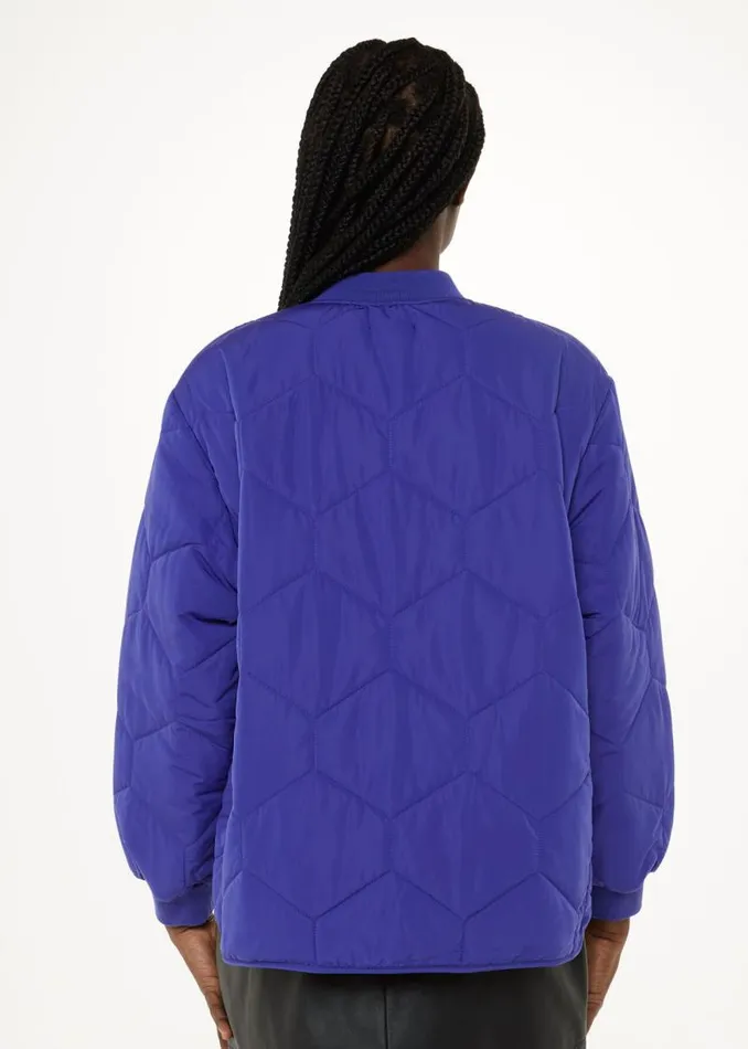 Whistles Coats and Jackets Cobalt Blue Ida Short Quilted Coat 8211 Women
