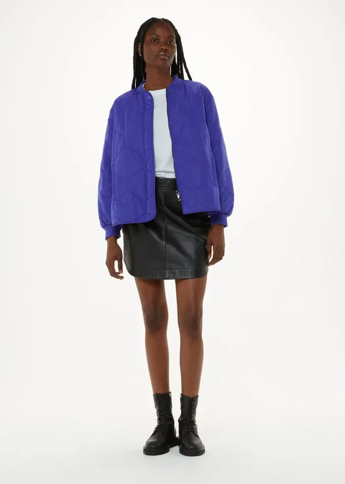 Whistles Coats and Jackets Cobalt Blue Ida Short Quilted Coat 8211 Women