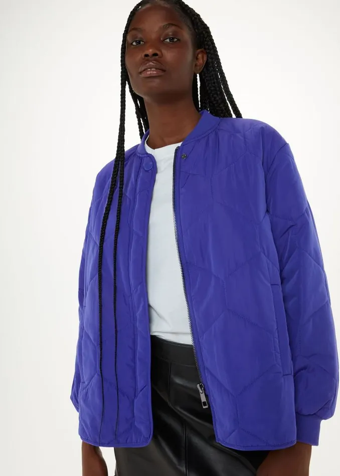Whistles Coats and Jackets Cobalt Blue Ida Short Quilted Coat 8211 Women