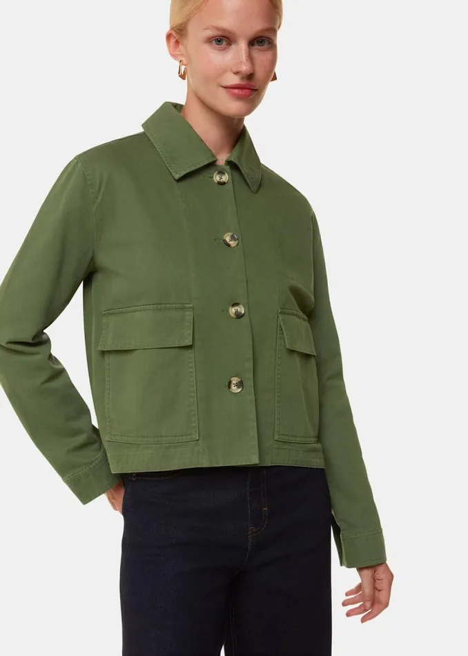 Whistles Coats and Jackets Dark Green Marie Casual Jacket 8211 Women