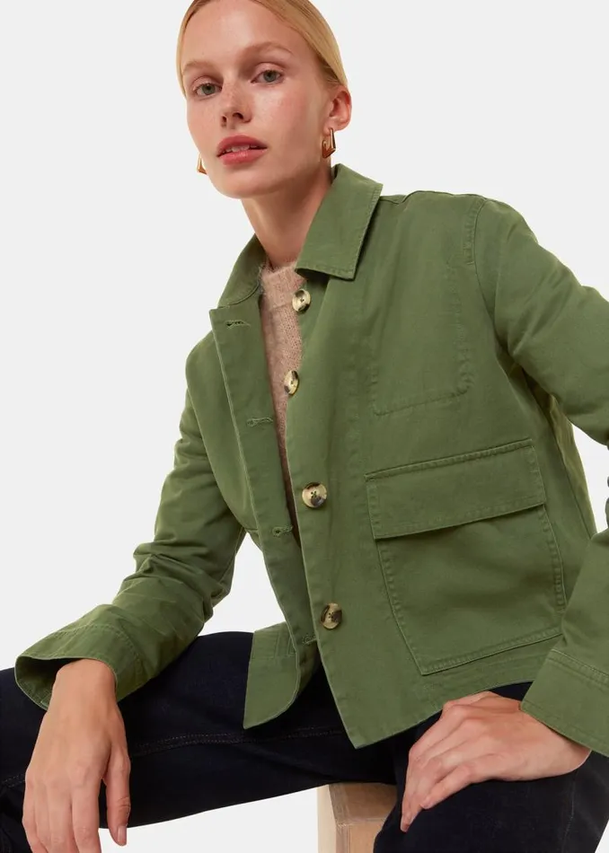 Whistles Coats and Jackets Dark Green Marie Casual Jacket 8211 Women