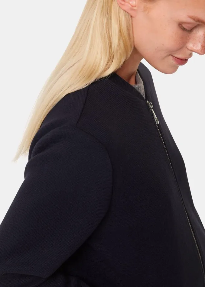 Whistles Coats and Jackets Navy Jersey Bomber Jacket 8211 Women