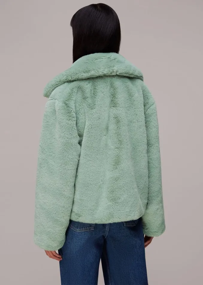 Whistles Coats and Jackets Pale Blue Drew Faux Fur Coat 8211 Women