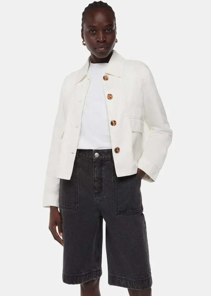 Whistles Coats and Jackets White Marie Casual Jacket 8211 Women