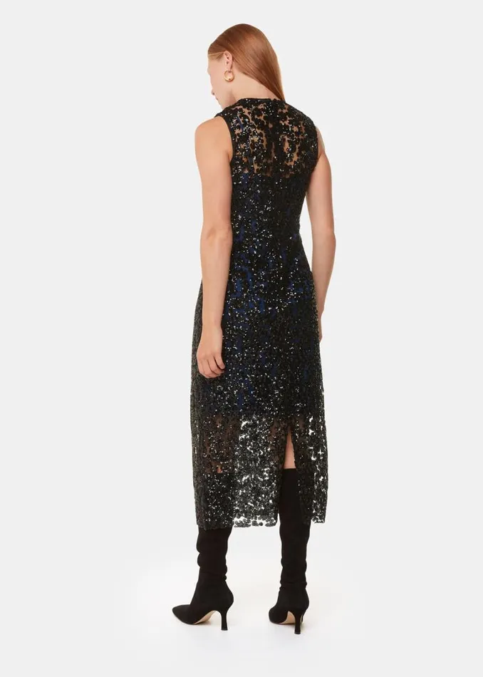 Whistles Dresses Black Floral Sequin Lyra Dress 8211 Women