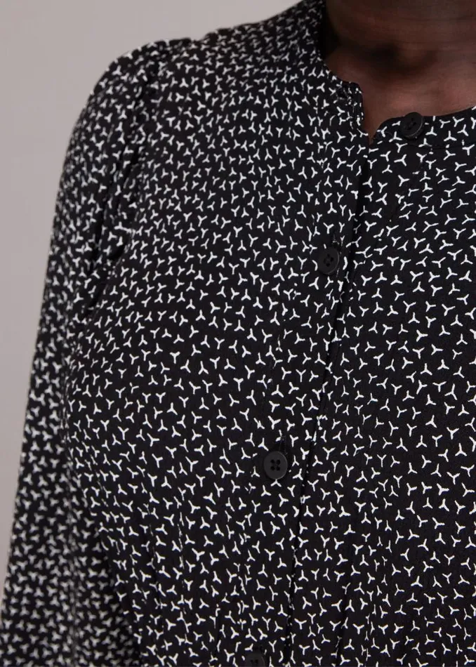 Whistles Dresses Black Scattered Y Print Midi Dress 8211 Women