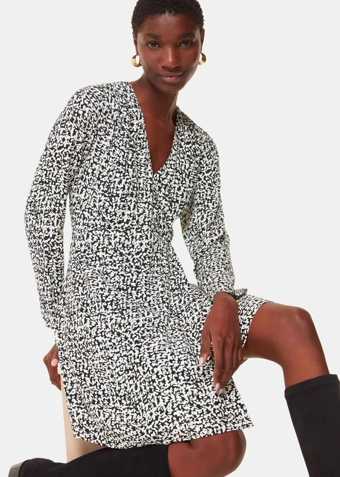 Whistles Dresses Black Scribble Print Flippy Dress 8211 Women