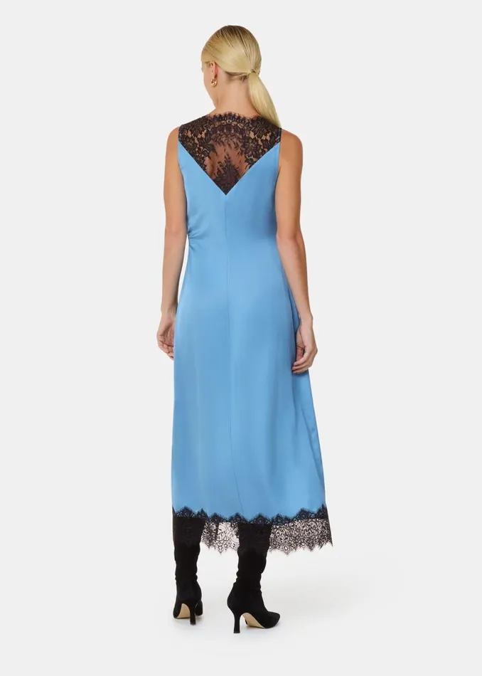 Whistles Dresses Blue Iris Lace Detail Wrap Dress 8211 Women