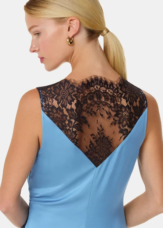 Whistles Dresses Blue Iris Lace Detail Wrap Dress 8211 Women