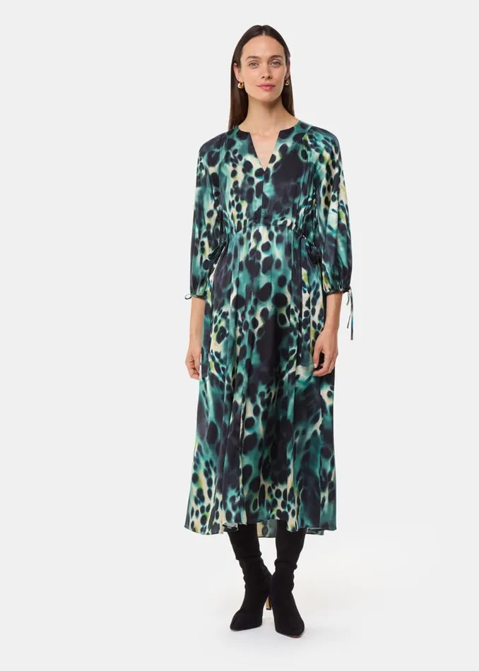 Whistles Dresses Green Misty Leopard Print Dress 8211 Women