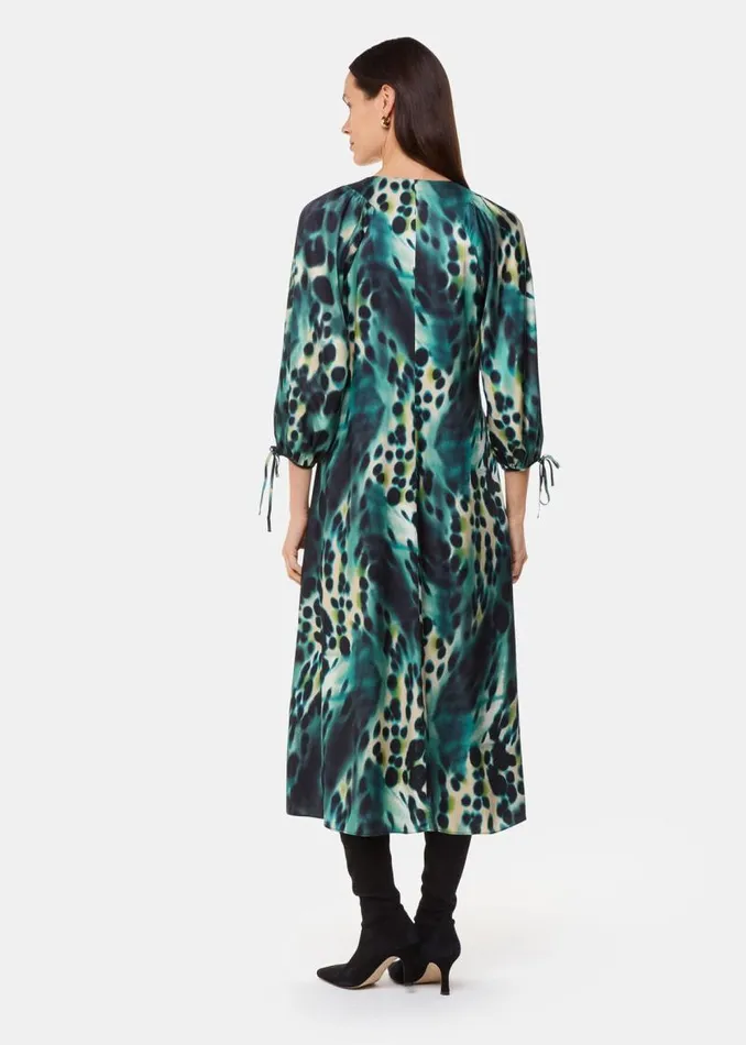 Whistles Dresses Green Misty Leopard Print Dress 8211 Women