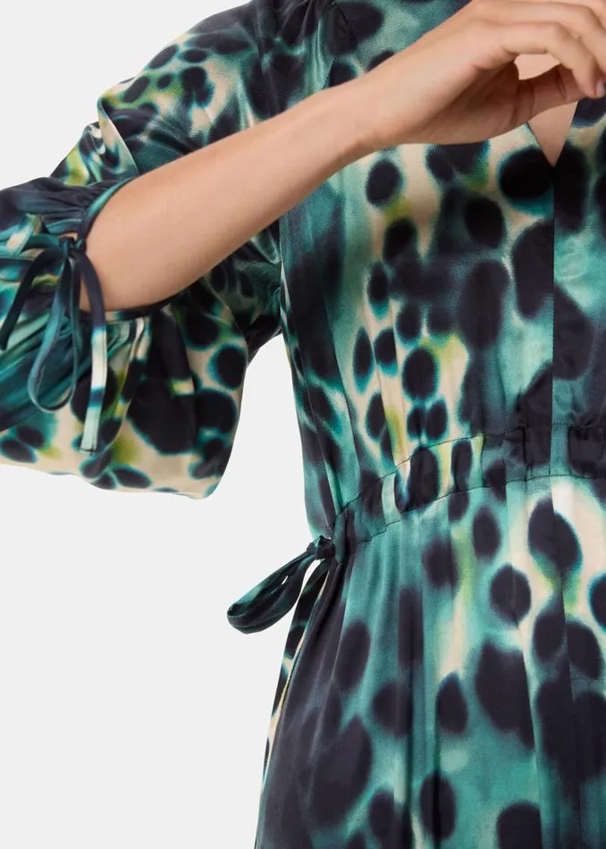 Whistles Dresses Green Misty Leopard Print Dress 8211 Women