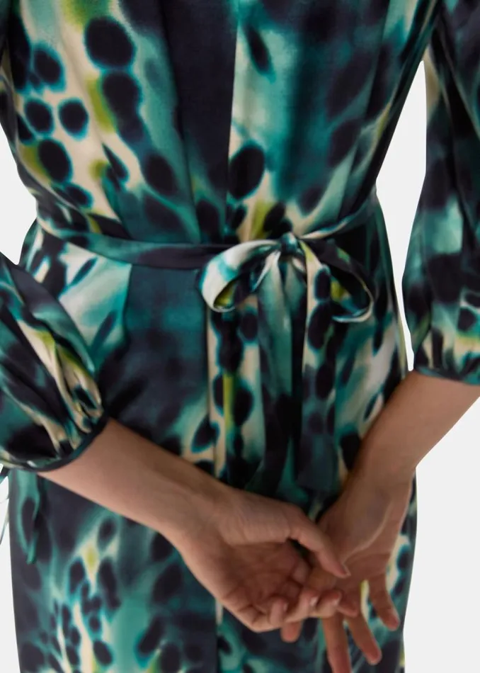 Whistles Dresses Green Misty Leopard Print Dress 8211 Women