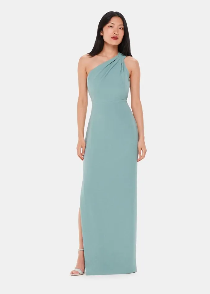 Whistles Dresses Sage Green Bethan One Shoulder Maxi Dress 8211 Women