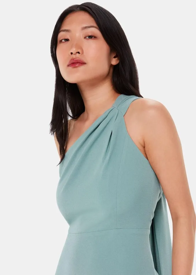 Whistles Dresses Sage Green Bethan One Shoulder Maxi Dress 8211 Women