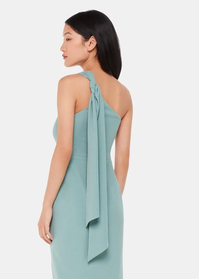 Whistles Dresses Sage Green Bethan One Shoulder Maxi Dress 8211 Women