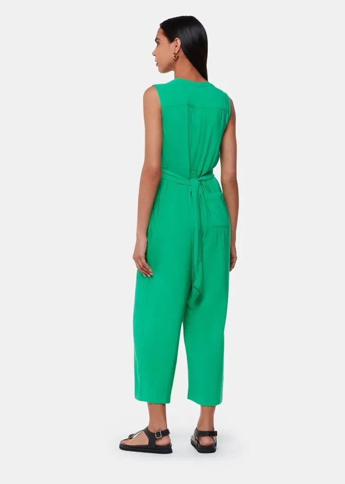 Whistles Jumpsuits Green Josie Zip Front Jumpsuit 8211 Women