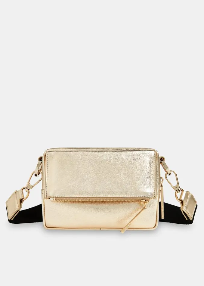 Whistles Leather Gold Bibi Crossbody Bag 8211 Women