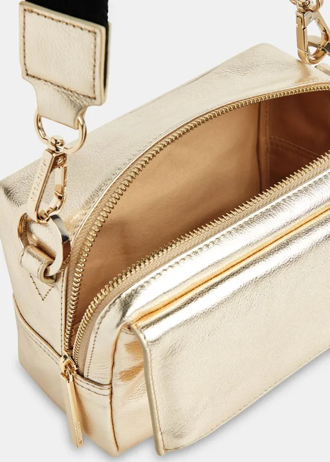 Whistles Leather Gold Bibi Crossbody Bag 8211 Women