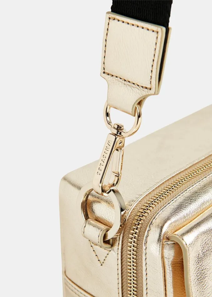 Whistles Leather Gold Bibi Crossbody Bag 8211 Women