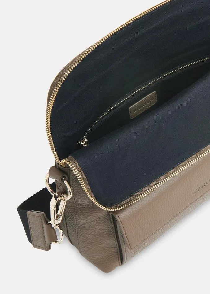 Whistles Leather Khaki Vida Crossbody Bag 8211 Women