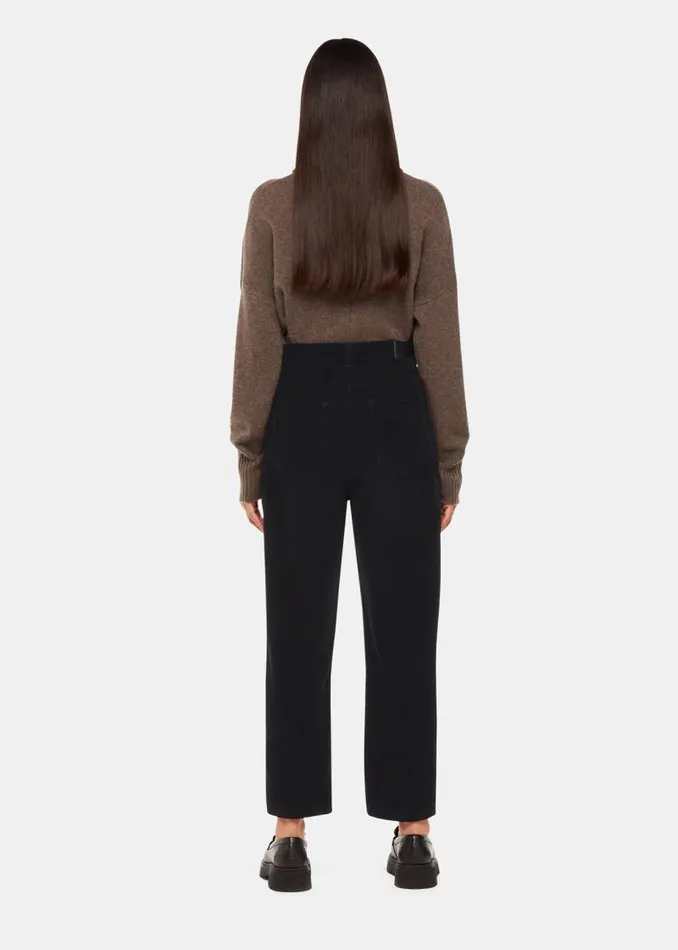 Whistles Pants Black High Waist Cord Barrel Jean 8211 Women