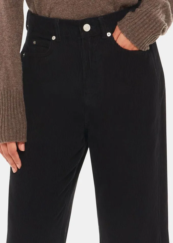 Whistles Pants Black High Waist Cord Barrel Jean 8211 Women
