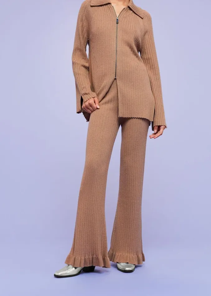Whistles Pants Camel Loki Wool Blend Pants 8211 Women