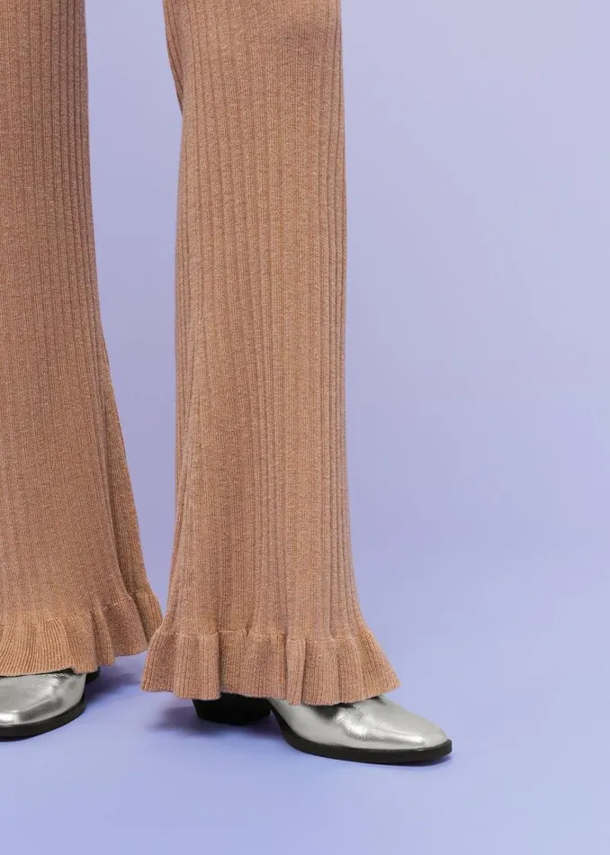Whistles Pants Camel Loki Wool Blend Pants 8211 Women