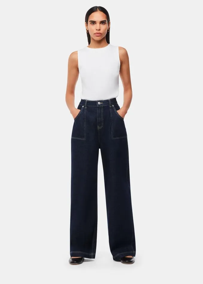 Whistles Pants Dark Denim Authentic Raya Straight Jean 8211 Women