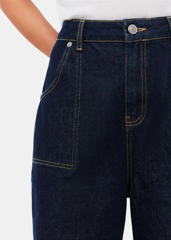 Whistles Pants Dark Denim Authentic Raya Straight Jean 8211 Women