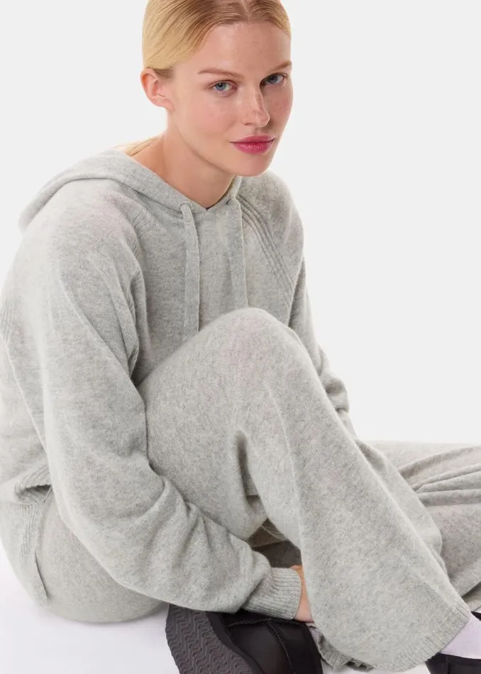 Whistles Pants Grey Marl Cashmere Straight Leg Jogger 8211 Women