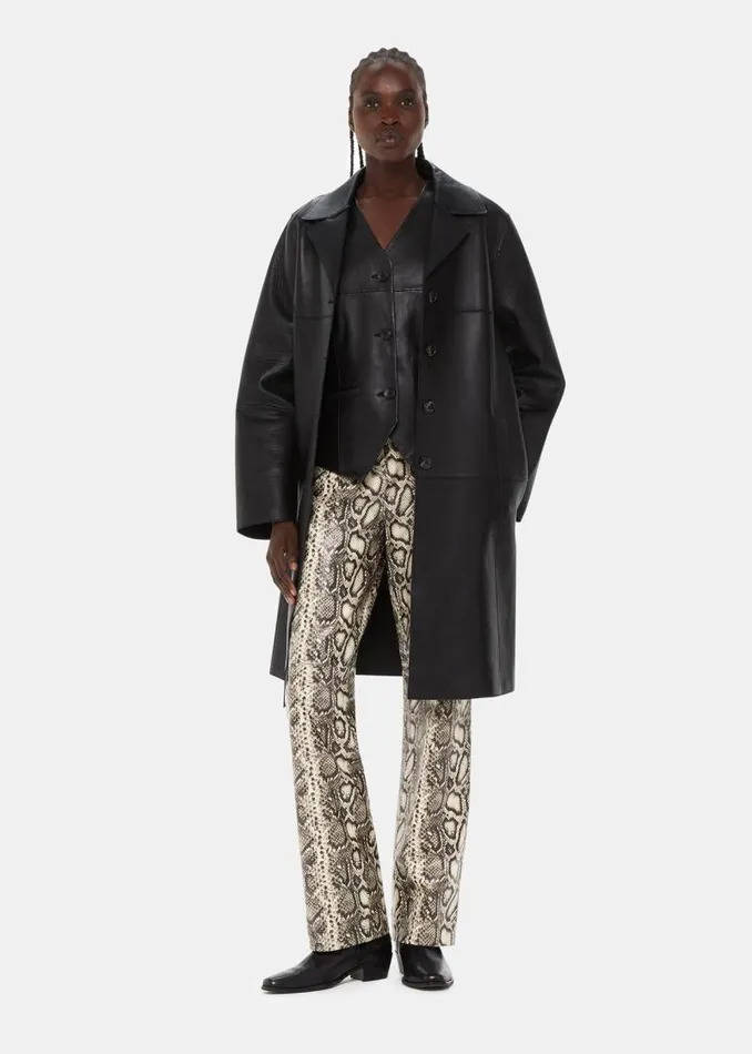 Whistles Pants Multicolour Snake Print Leather Pants 8211 Women