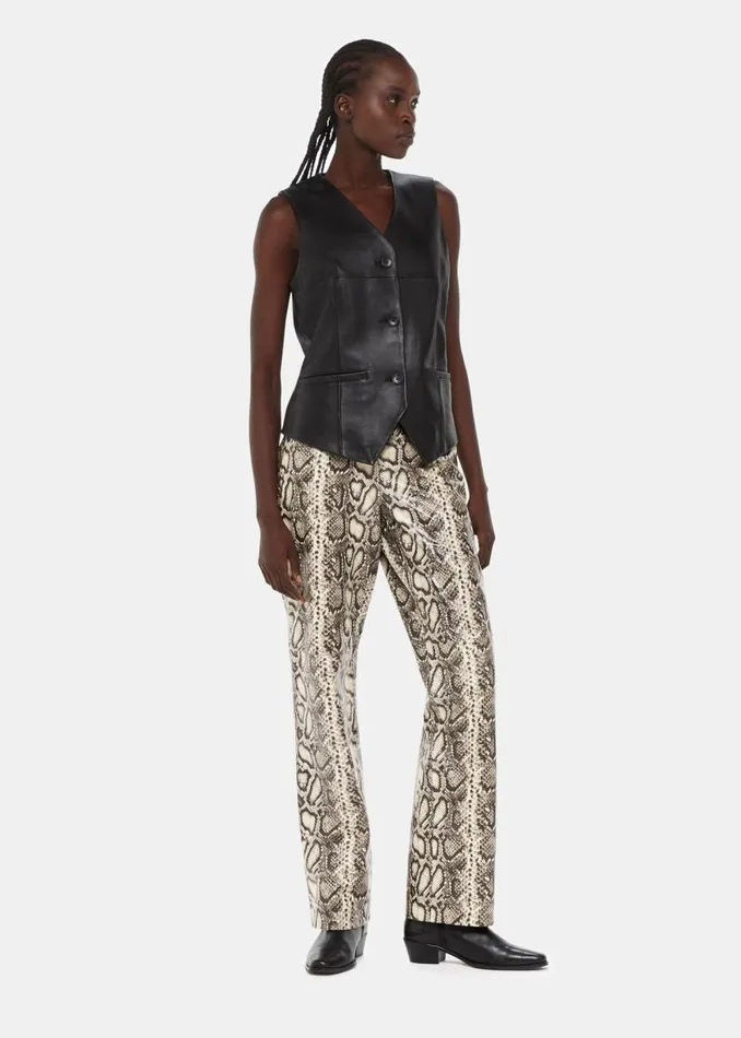 Whistles Pants Multicolour Snake Print Leather Pants 8211 Women