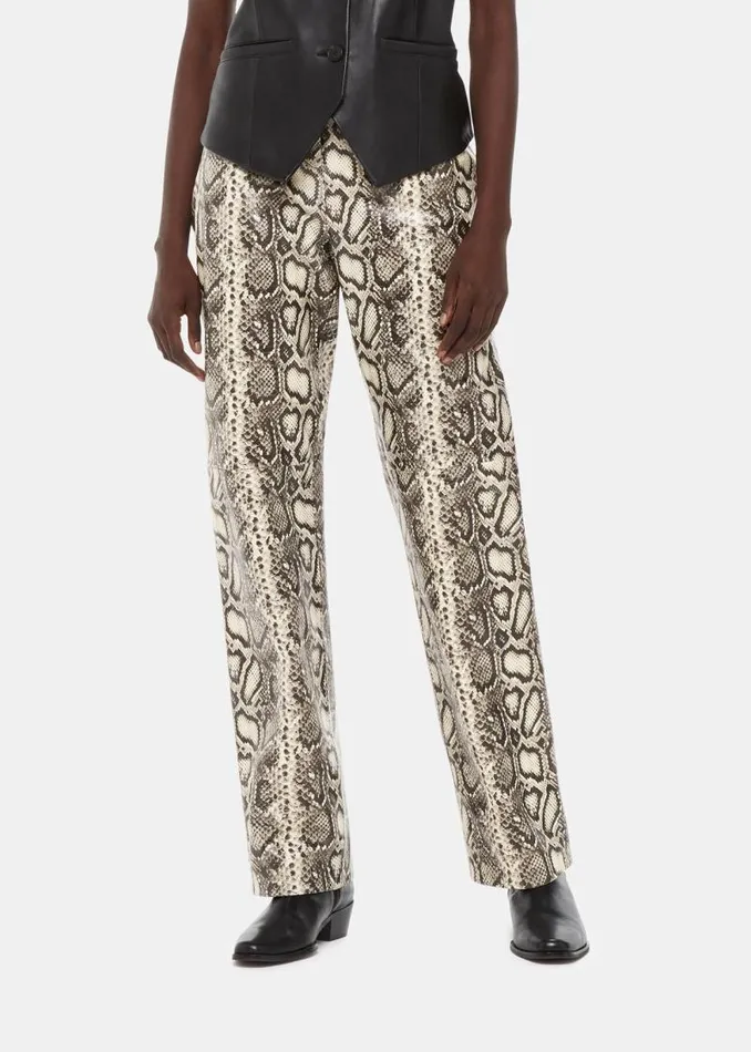Whistles Pants Multicolour Snake Print Leather Pants 8211 Women