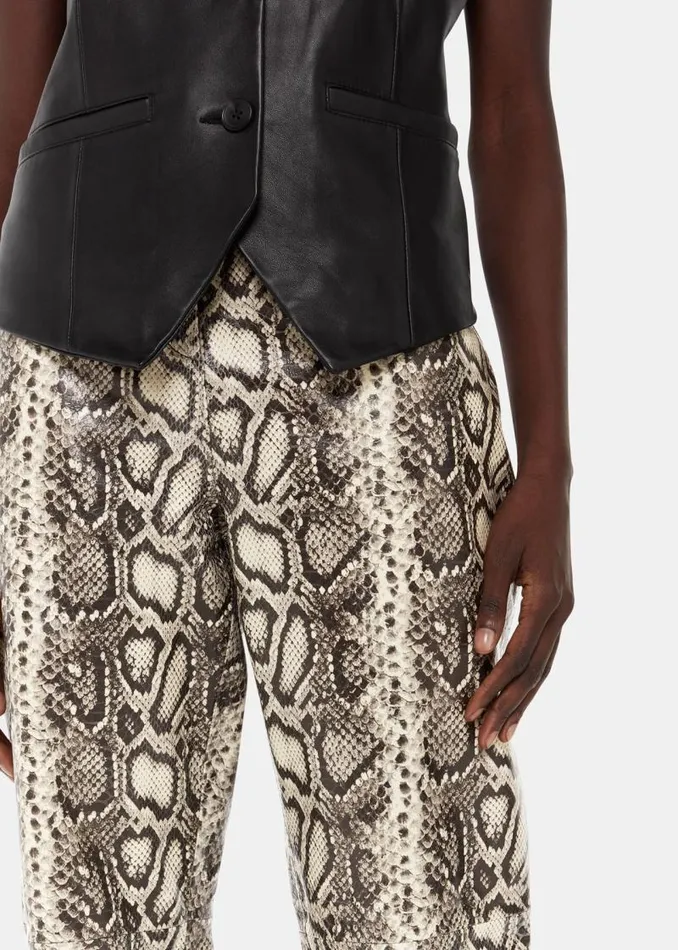 Whistles Pants Multicolour Snake Print Leather Pants 8211 Women