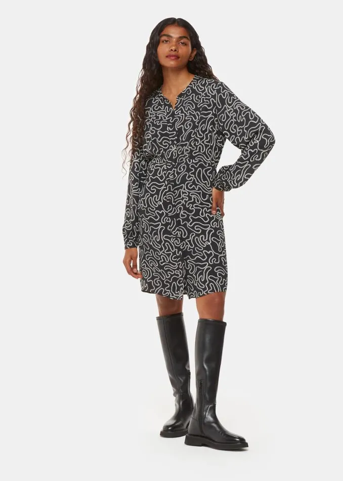 Whistles Petite Dresses and Jumpsuits Black Petite Chain Print Flippy Dress 8211 Women