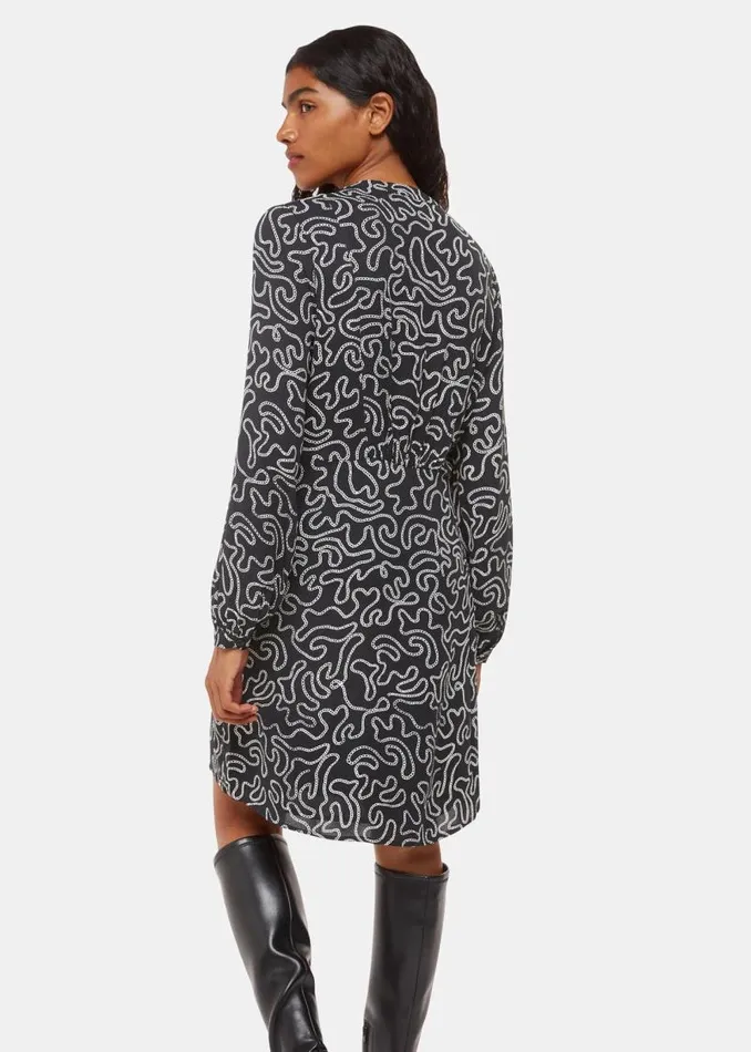 Whistles Petite Dresses and Jumpsuits Black Petite Chain Print Flippy Dress 8211 Women