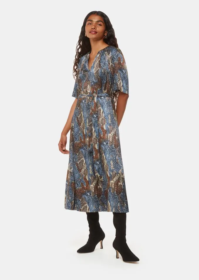 Whistles Petite Dresses and Jumpsuits Black Petite Marlow Dashed Snake Dress 8211 Women