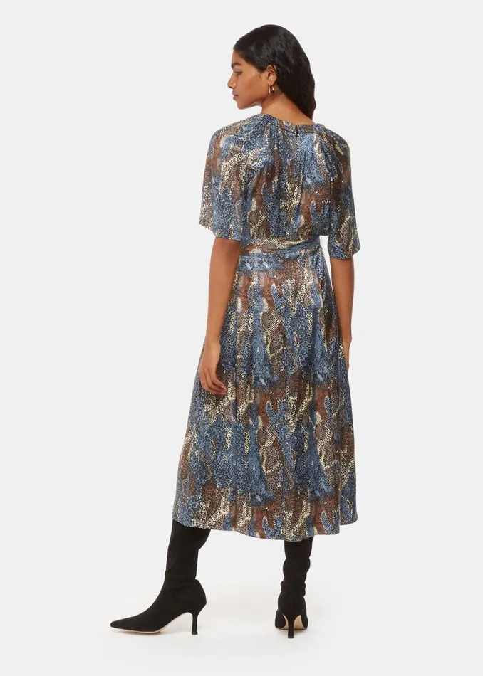 Whistles Petite Dresses and Jumpsuits Black Petite Marlow Dashed Snake Dress 8211 Women