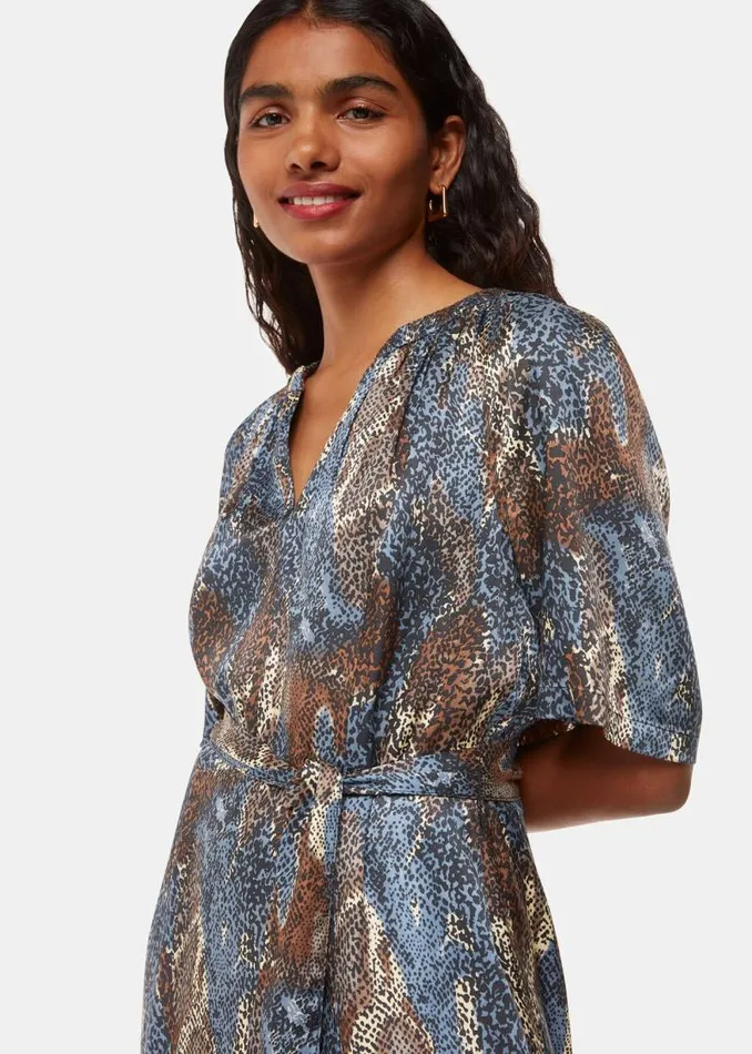 Whistles Petite Dresses and Jumpsuits Black Petite Marlow Dashed Snake Dress 8211 Women