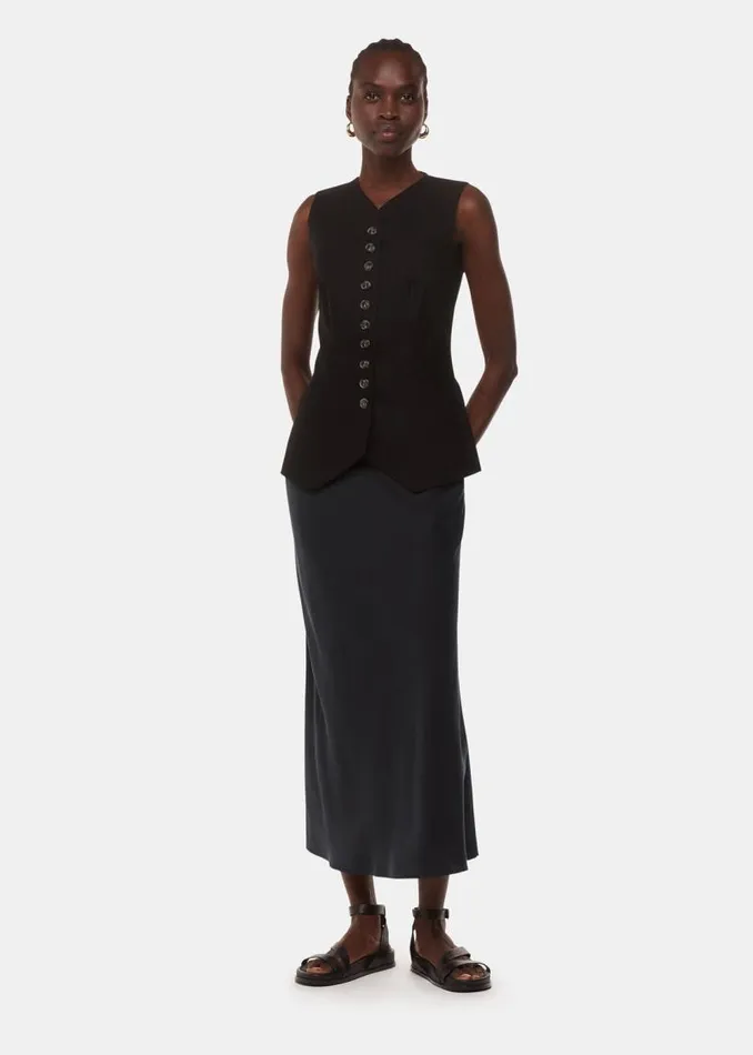 Whistles Skirts Black Louise Bias Cut Skirt 8211 Women