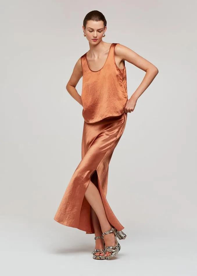 Whistles Skirts Bronze Ella Bias Cut Skirt 8211 Women