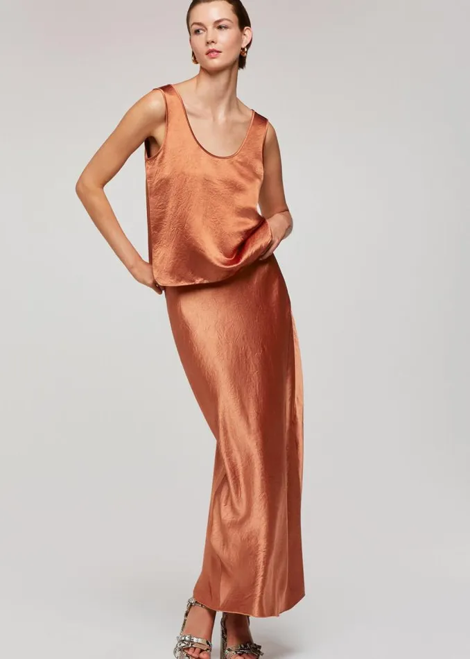 Whistles Skirts Bronze Ella Bias Cut Skirt 8211 Women