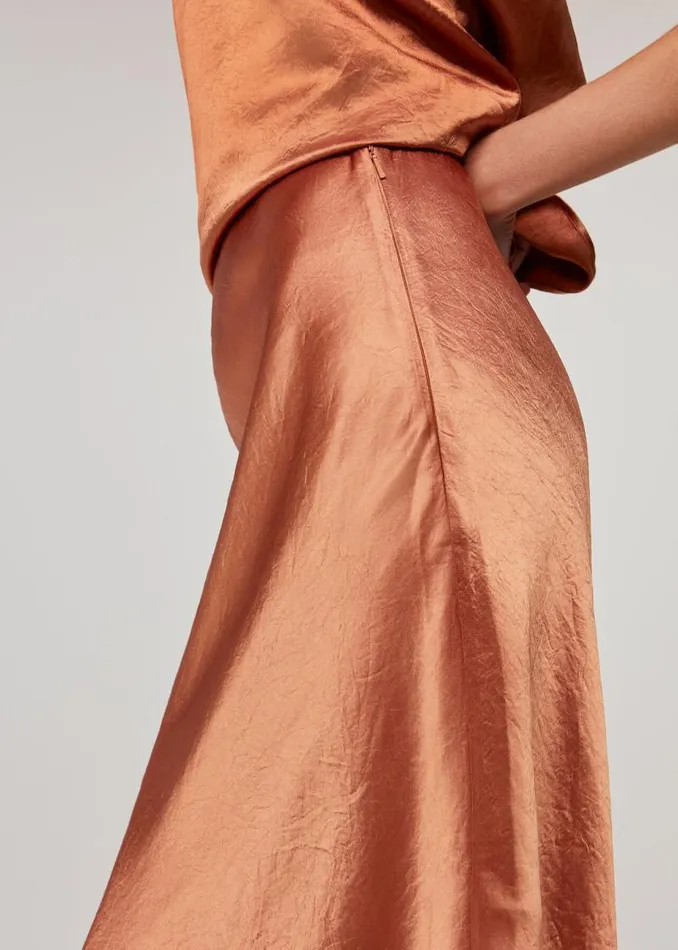 Whistles Skirts Bronze Ella Bias Cut Skirt 8211 Women